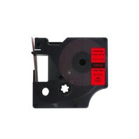 Kompatibilní páska s Dymo 18439, 19mm x 5, 5m černý tisk / červený podklad, vinyl