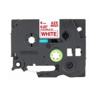 Kompatibilní páska s Brother TZ-FX212 / TZe-FX212, 6mm x 8m, flexi, červený tisk / bílý podklad