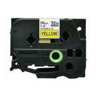 kompatibil páska s Brother TZ-FX661 / TZe-FX661 36mm x 8m, flexi, čierny tisk / žltý podklad