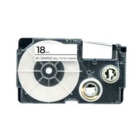 Kompatibilní páska s Casio XR-18HMWE, 18mm x 5,5m, flexibilní, černý tisk / bílý podklad