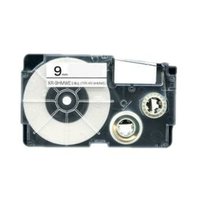 Kompatibilní páska s Casio XR-9HMWE, 9mm x 5,5m, flexibilní, černý tisk / bílý podklad