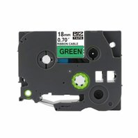 kompatibil páska s Brother TZ-FX741 / TZe-FX741, 18mm x 8m, flexi, čierny tisk / zelený podklad