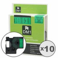 Kompatibilní páska s Dymo 43619, 6mm x 7m, černý tisk / zelený podklad