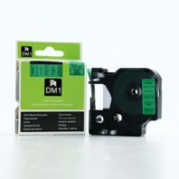 Kompatibilní páska s Dymo 45019 / S0720590, 12mm x 7m, černý tisk / zelený podklad