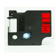 Kompatibilní páska s Dymo 53717 / S0720970, 24mm x 7m, černý tisk / červený podklad